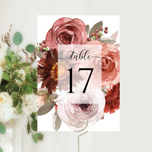 Elegante Blush- und Burgunder-Hochzeit oder andere Tischnummer