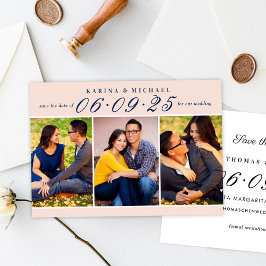 Elegante Blush- und HochzeitsfotoCollage Save The Date