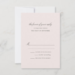 Elegante Blush und Vintage Rose RSVP Karte