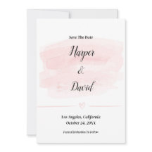 Elegante Blush Wasserfarbe Save the Date Hochzeit