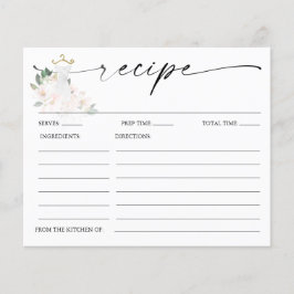 Elegante Blush Wedding Brautparty Rezept Card