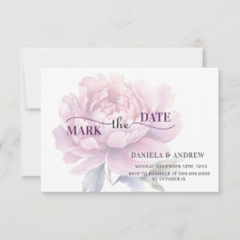 Elegante Blushing Bloom Romantic Pink Peony Weddin Save The Date