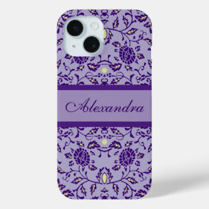 Elegante Blüte Lila Damask Case-Mate iPhone Hülle