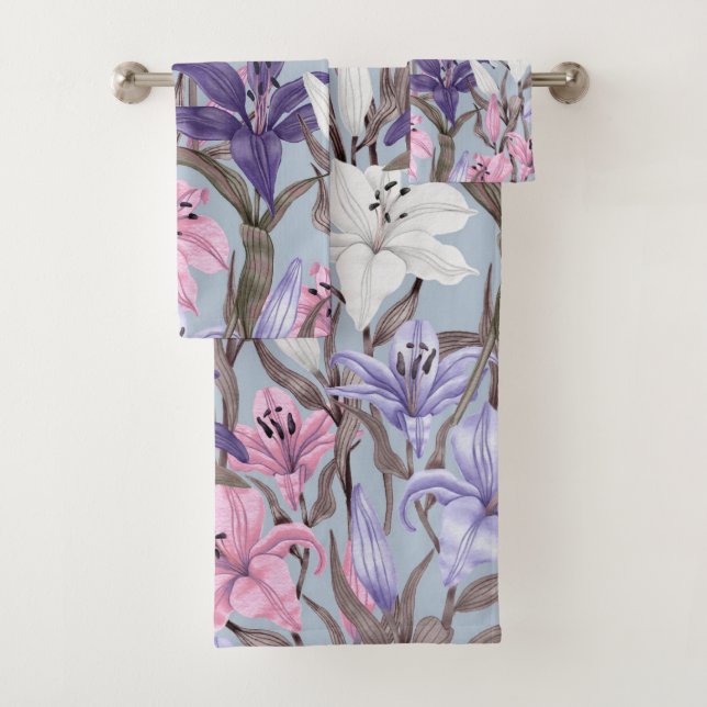 Elegante Blüte mit blumengeschmückter Dekoration,  Badhandtuch Set (Insitu)