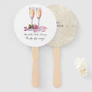 Elegante Blüten, Perlen und Prosecco-Brautabschied Fächer