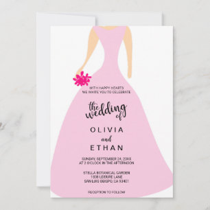 Elegante Blüten-Rosé-chice Hochzeitseinladung Einladung