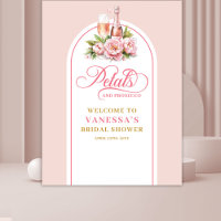 Elegante Blüten und Prosecco-Blumenbanner-Dekorati