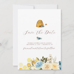 Elegante Blütenbiene Save the Date Einladung
