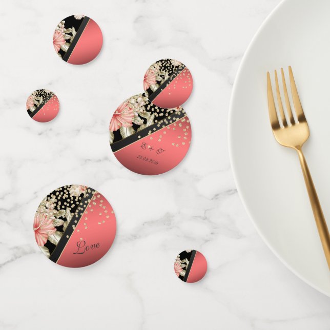 Elegante Blütenblätter, Golddiamanten, Liebe Konfetti (Gruppe)