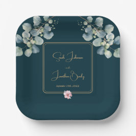 Elegante Blütenblatthochzeit Pappteller