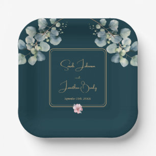 Elegante Blütenblatthochzeit Pappteller