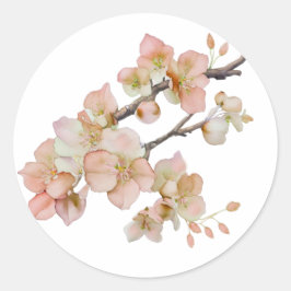 Elegante Blütenblütenblüten in Aquarellfarben Runder Aufkleber