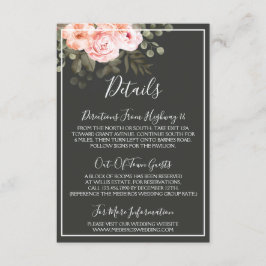 Elegante Blütenfarbe Rosa Details / Richtungen Begleitkarte