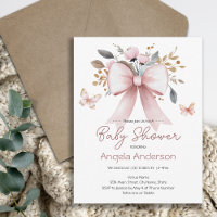 Elegante Blütenpinke Butterfly Babydusche