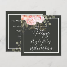 Elegante Blütenrot Rosa Botanische Moderne Hochzei