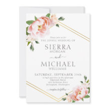 Elegante Blütenrot Rosa geometrische Hochzeit