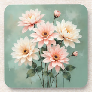 Elegante Blütenschmetterlingsblumen-Kunst Getränkeuntersetzer