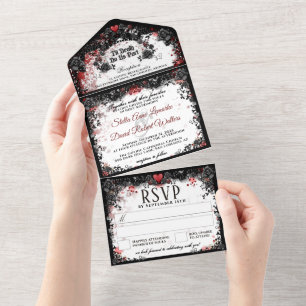 Elegante Blutspritzer Halloween - Zusammen mit All In One Einladung