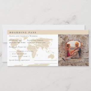 Elegante Boarding Pass Ticket Hochzeit in Urlaubso