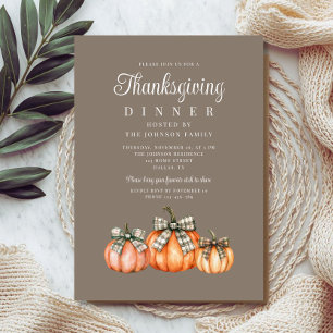 Elegante Bogen Kürbisse Thanksgiving Einladung