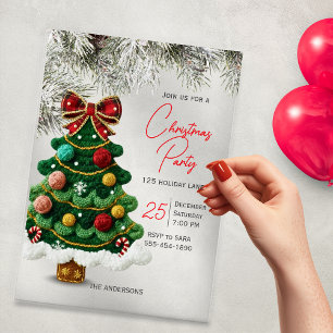 Elegante Bogen-Weihnachtsbaum-Party  Acryleinladungen