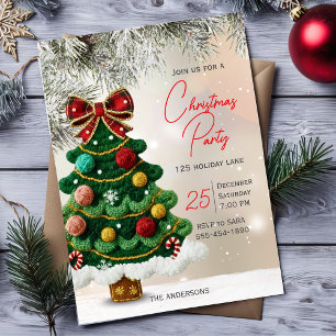 Elegante Bogen-Weihnachtsbaum-Party  Einladung