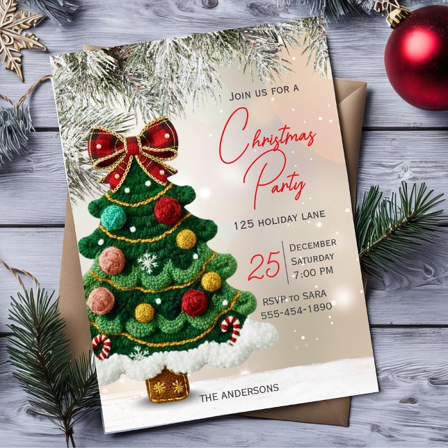 Elegante Bogen-Weihnachtsbaum-Party  Einladung (Von Creator hochgeladen)