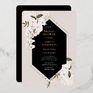 Elegante Bohemian Blumen-Brautparty Folieneinladung