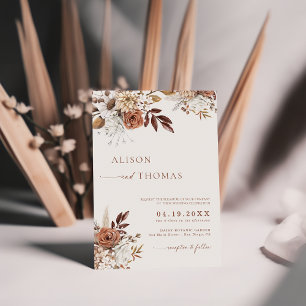 Elegante Bohemian-Terrakotta-Hochzeit  Einladung