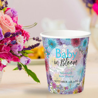 Elegante Bohemische Blume Baby in Bloom Pappbecher