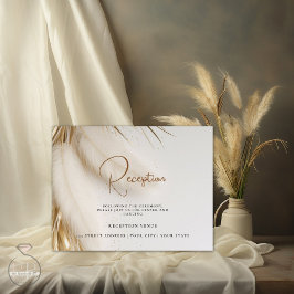 Elegante Bohemische Goldpampas nach dem Party Begleitkarte