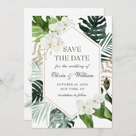 Elegante Bohemische Hochzeit im Weißen Orchid Save The Date