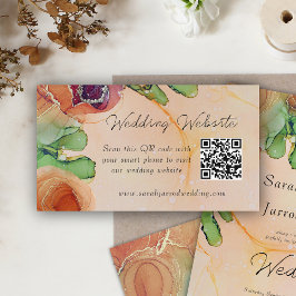 Elegante Bohemische QR Wedding Website Card Visitenkarte
