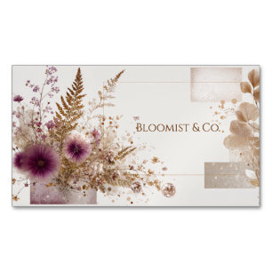 Elegante Bohemische Rose Magnetische Visitenkarte