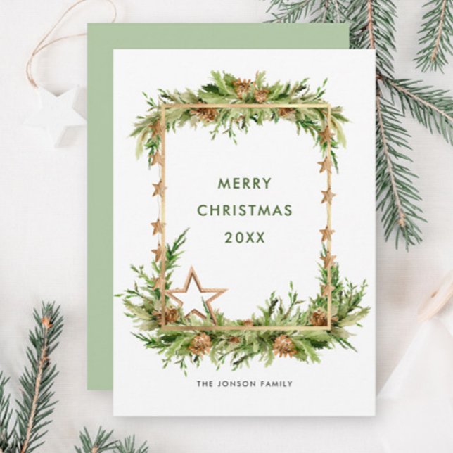 Elegante Bohemische Weihnachtsbaumkomposition Feiertagskarte (Von Creator hochgeladen)