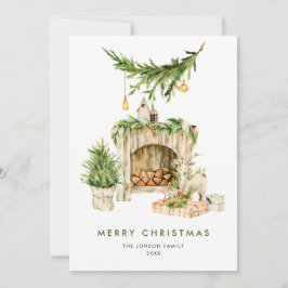 Elegante Bohemische Weihnachtsbaumkomposition Feiertagskarte