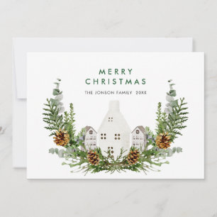 Elegante Bohemische Weihnachtsgrüße Feiertagskarte