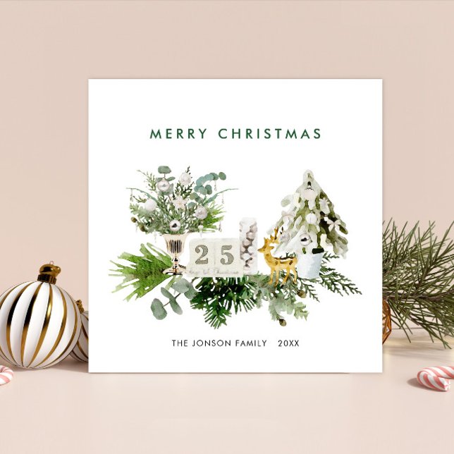 Elegante Bohemische Weihnachtsgrüße Feiertagskarte (Von Creator hochgeladen)