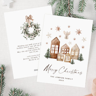 Elegante Bohemische Weihnachtsgrüße Feiertagskarte