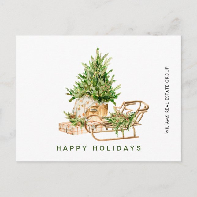 Elegante Bohemische Weihnachtskomposition Postkarte (Vorderseite)