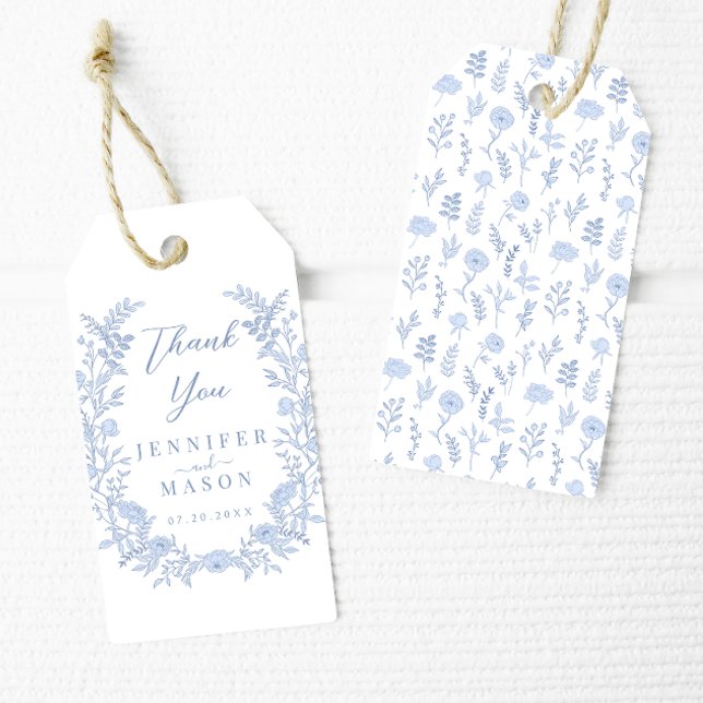 Elegante böhmische Blumenkranz Hochzeit danke Geschenkanhänger (Von Creator hochgeladen)