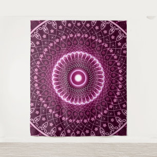 Elegante böhmische, farbenfrohe, abstrakt-rosa Hei Wandteppich