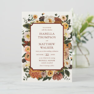 Elegante Boho-Aquarell-Wildblumen-Hochzeit Einladung