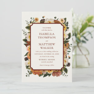 Elegante Boho-Aquarell-Wildblumen-Hochzeit Einladung