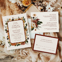 Elegante Boho-Aquarell-Wildblumen-Hochzeit