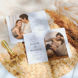 Elegante Boho Arch Modernes Minimalistisches Foto Einladung