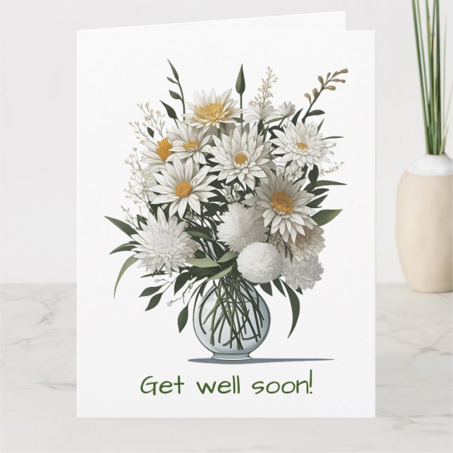 Elegante Boho Art Blume in einer Vase bald wieder  Karte (Vorderseite)