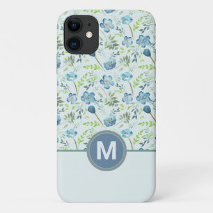 Elegante Boho Blue Green Watercolor-Blume Case-Mate iPhone Hülle