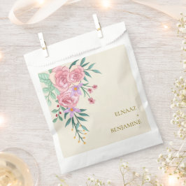 Elegante Boho Blush Pink Blumenzwiebelblume Hochze Geschenktütchen