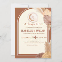 Elegante Boho-Bogen-Terrakotta-Hochzeitseinladung